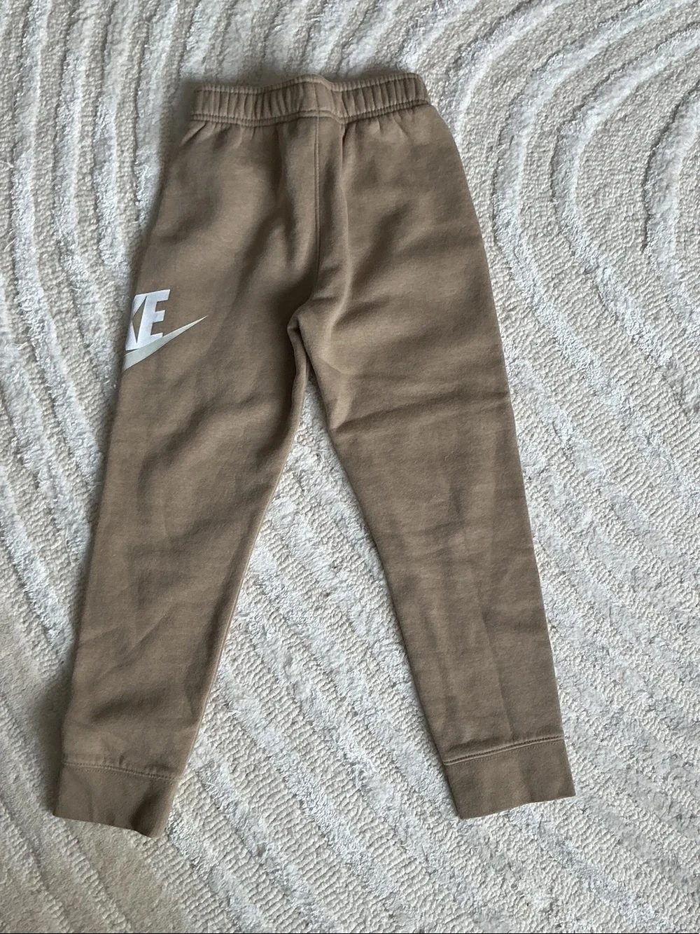 Nike Kids Tan Sweatpants with White Logo
